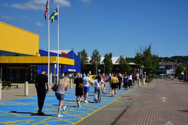 Queues outside IKEA's Gateshead branch in June 2020 when it first reopened for shoppers. Picture: Raoul Dixon/NNP.