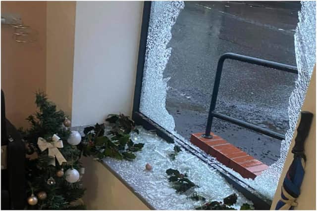 An offender broke the window of Bootylicious Hair and Beauty.