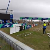 Final preparations for the Great North Run, in South Shields
