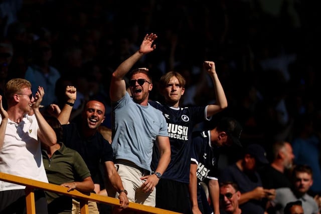 Millwall have been backed by an average away crowd of 702 this season.