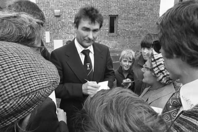 Brian Clough on a visit to Durham in 1979 at a time when he was manager of Nottingham Forest.