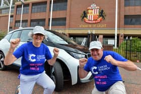 Laila Wesenlund and Eric Bowman are raising money for Cancer Research UK by driving from John O'Groats to Land's End in an electric car. Picture by Stu Norton.