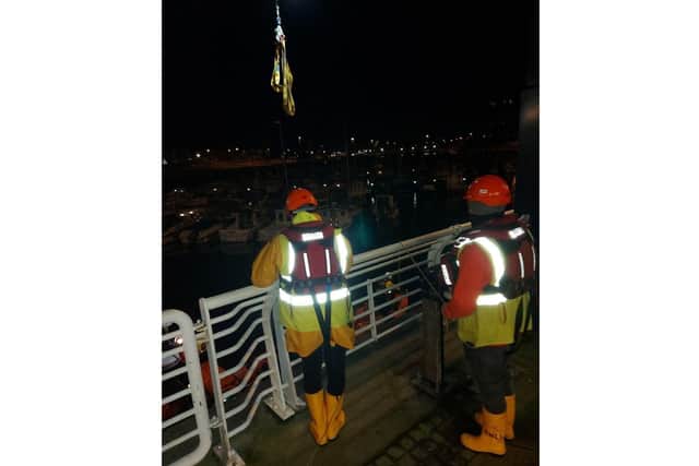 Lifeboat volunteers preparing to launch. Pic: RNLI