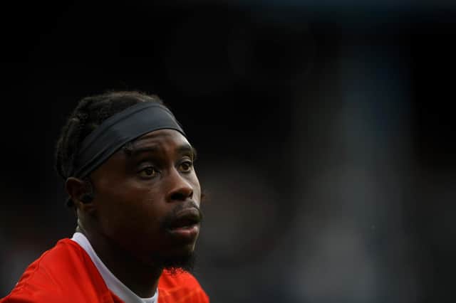 LUTON, ENGLAND - JULY 31: Pelly-Ruddock Mpanzu of Luton Town looks on during the Pre-Season Friendly match between Luton Town and Brighton & Hove Albion at Kenilworth Road on July 31, 2021 in Luton, England. (Photo by Harriet Lander/Getty Images)