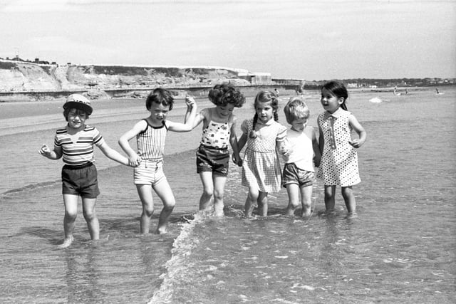 Enjoying themselves on Seaburn beach in June 1976.