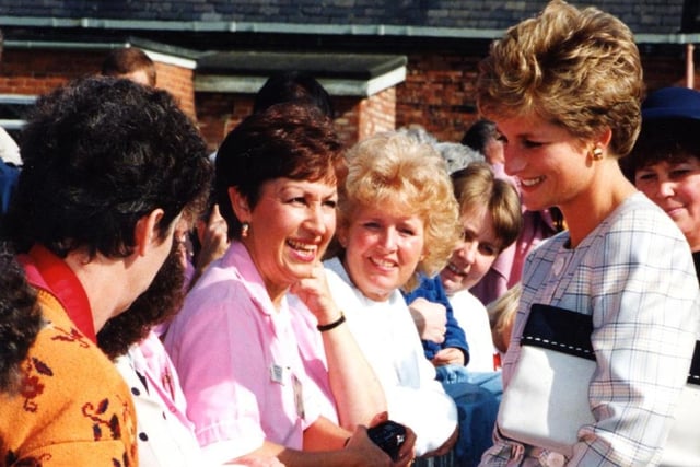 Diana, Princess of Wales, chatted to adoring crowds in Sunderland in September 1993.