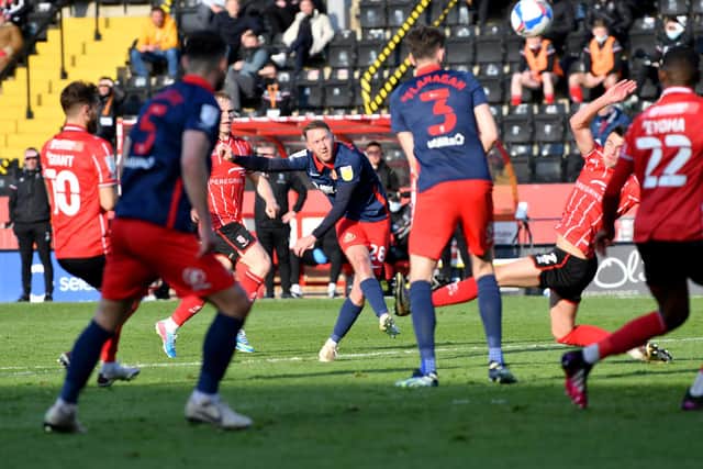 Josef Bursik made some fine second-half saves, including from this Aiden McGeady effort