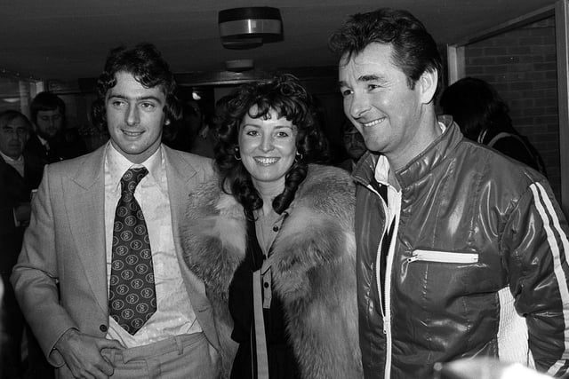 Trevor and Helen Francis with Nottingham Forest manager Brian Clough in 1979. 