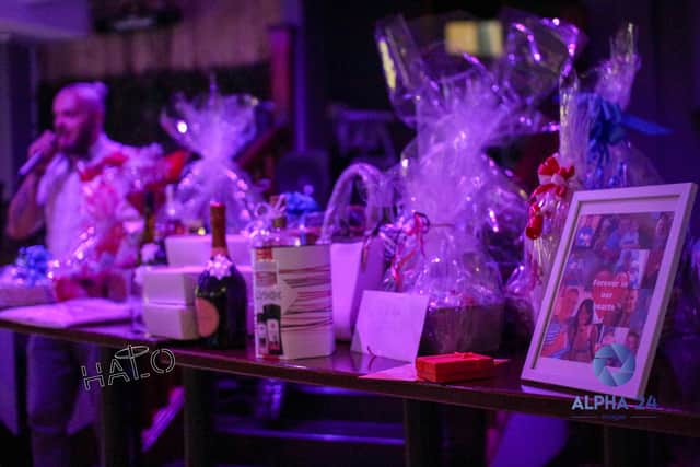 Raffle prizes on offer from the Halo charity night