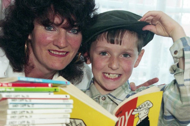 Sunderland woman Eileen Turner had collected more than 70 Andy Capp books by 1994. As well as all the books, she bought the Sunderland Echo and Daily Mirror every day to read about Andy’s escapades.
Her seven-year-old grandson, Liam was also a fan.
