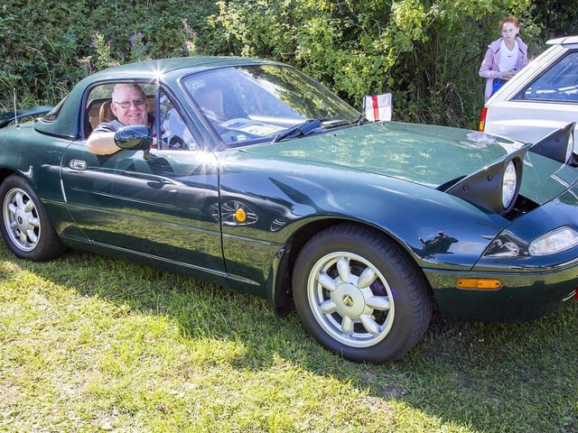 Malcolm Merrington in his Mazda MX 5 from 1989.