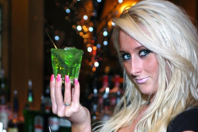 Leah McQuillan pictured at Brogans in 2009 with the cocktail of the week.