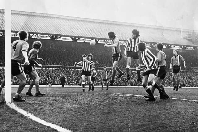 Dave Watson scored four goals for Sunderland during their 1973 FA Cup run, including this one against Luton Town at Roker Park.