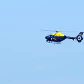 The police helicopter has been out over Washington and Sunderland following reports of a car being driven erratically.