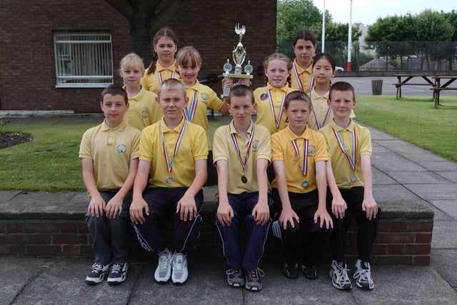 Back to 2003 for this view of pupils from Dame Dorothy Primary School who had won a swimming gala for the second year running.
