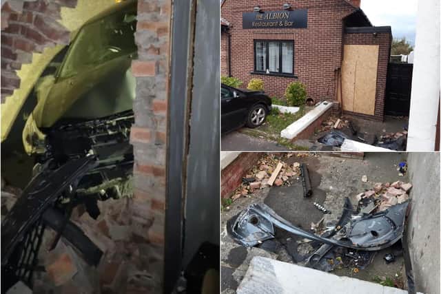 Police are investigating after a car crashed into The Albion pub in Ryhope.