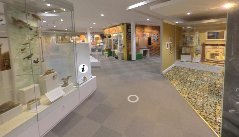 Inside the new £14m Danum Gallery, Library and Museum. Old fashioned rooms and a traditional shop