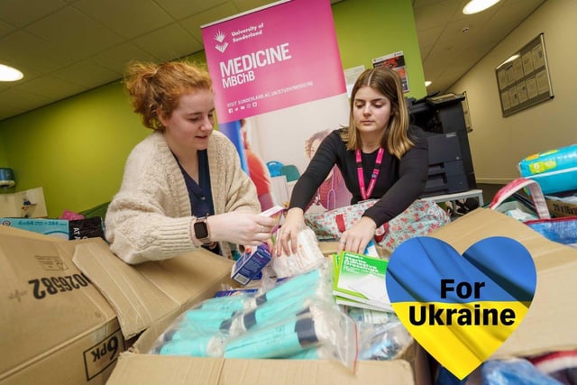 12 Medical Supplies
Students at the University of Sunderland's School of Medicine have been donating medical supplies to help those in need who are fleeing Ukraine.