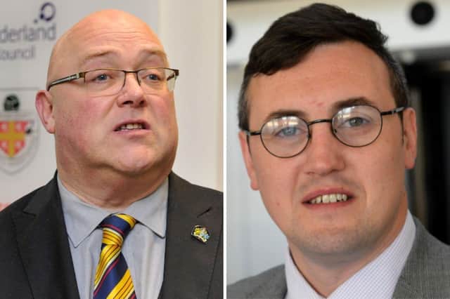 Sunderland City Council leader Graeme Miller (left) and removed deputy leader Michael Mordey (right)