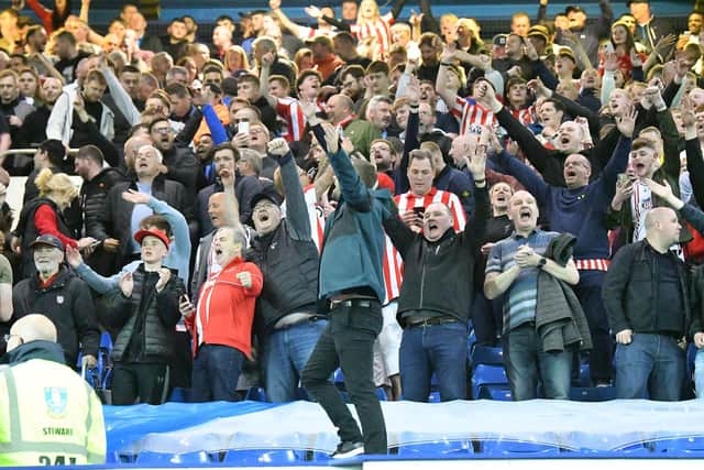 Sunderland fans celebrating. Picture by FRANK REID.