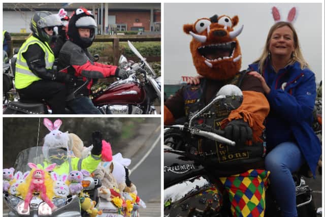 Some of the 800 bikers who raised money for charity.