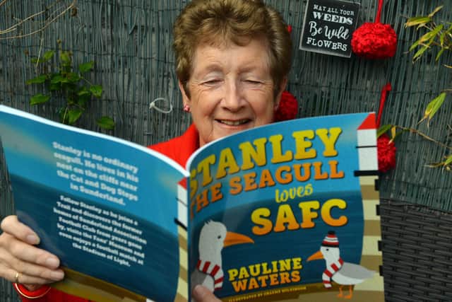 Author Pauline Waters with her new book, Stanley the Seagull.