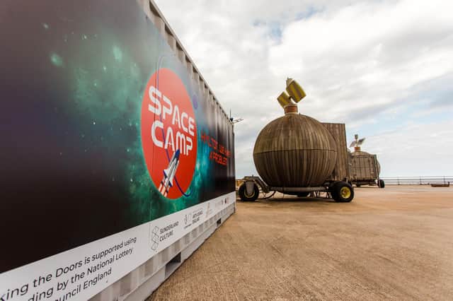 The Space Camp shipping container is in place in Marine Walk in Roker
