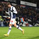 John Swift celebrates after scoring for West Brom. (Photo by Catherine Ivill/Getty Images)