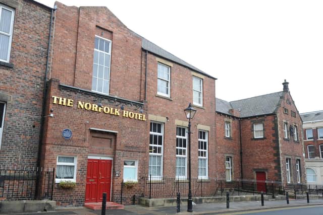 The defendant injured himself causing damage to the Norfolk Hotel, where he lived.