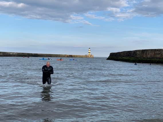Mental health trainer Jase (pictured) regularly swims at Seaham beach.