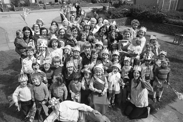 Children and parents of Augusta Square, East Herrington, were pictured during the celebrations in June 1977.