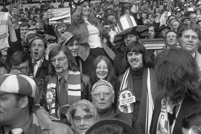Sunderland fans inside Wembley in 1973.