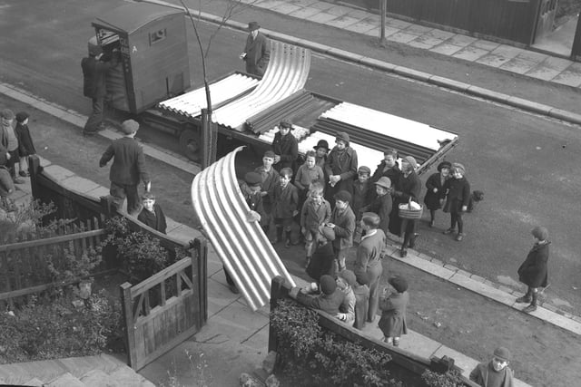 Delivery of air-raid shelters in General Havelock Road in 1939. One of Wearside's most famous sons, Sir Henry Havelock, had three streets named after him.