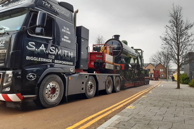 Engine number 251 arrives in Doncaster  on the back of a lorry  on Chamber Road. The second lorry can be seen arriving from College Road