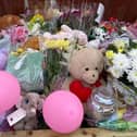 Tributes left by the community following the death of two-year-old Maya Louise Chappell in Shotton Colliery.