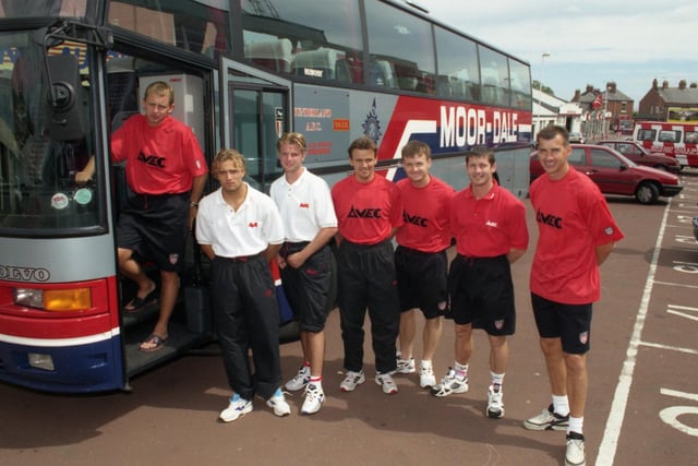 Sunderland players board the coach for the tour of Ireland in July 1995.