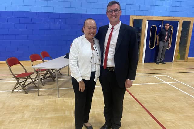 Councillors Lynda Scanlan And Michael Mordey at the Hendon election.
