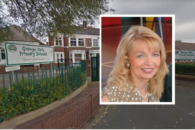 Pauline Wood (inset) headteacher at Grange Park Primary School in Sunderland has been suspended over comments she made about staff on radio Newcastle.