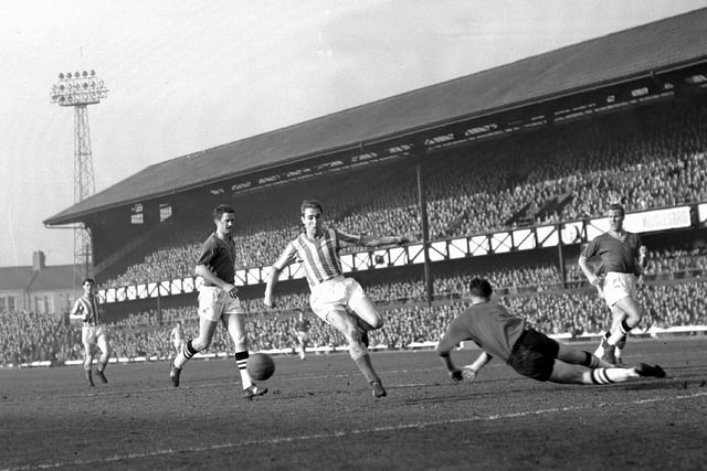 Brian Clough for action with Sunderland in 1962.