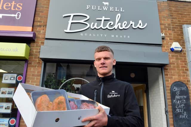 Sea Road, Fulwell during third lockdown. Fulwell Butchers owner Christian Carney.