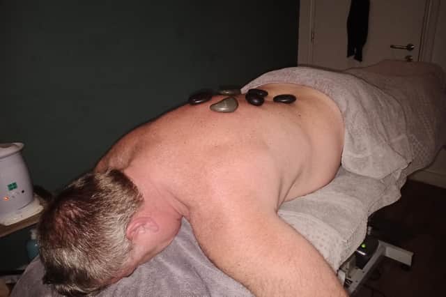 Hot stone massage in the Bodelwyddan Castle Spa.