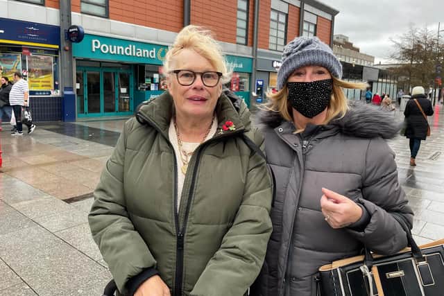 Mary Walsh (left) and Lynne Davison believe that the reintroduction of masks will help prevent further restrictions.