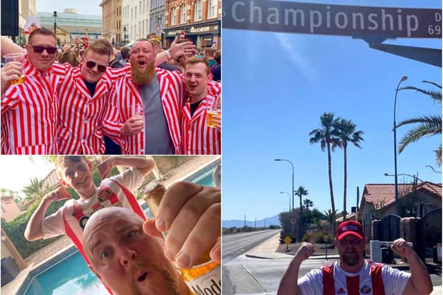Craig Watson who is travelling from Arizona to Wembley to support Sunderland.