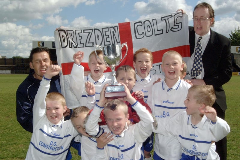 Dresden Colts celebrate success in the 2003 Mansfield Youth League finals.