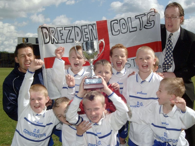 Dresden Colts celebrate success in the 2003 Mansfield Youth League finals.