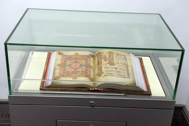 A copy of the Lindisfarne Gospels as seen in the Elephant Tea Rooms in Sunderland. Picture by Stu Norton.