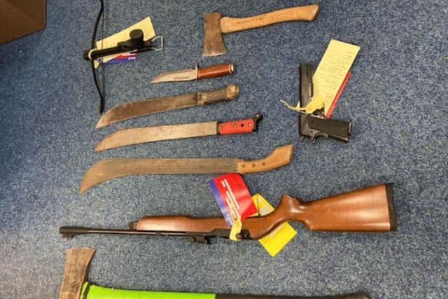 Some of the weapons found in Sunderland raid
