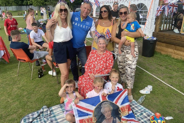 The Robinson family have a family photograph taken while enjoying a nice family day at the Queen's Jubilee celebrations at Seaham Cricket Club.