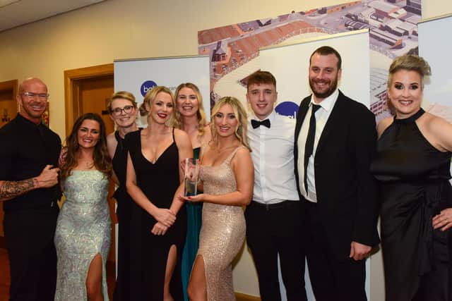 The Active Families North East team with the Business in the Community trophy at the Sunderland Echo Business Excellence Awards.