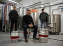 George Clarke with Vaux Brewery co-founders Michael Thompson and Steven Smith.